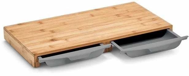 Bamboo Pjaustymo lenta su ištraukiamais padėklais, bambuko virtuvės priedas - 50 x 28,5 x 4,5 cm, ZELLER