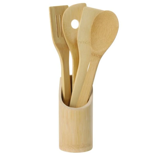 Dekoracja Domu Bamboo Bambuko aksesuarų rinkinys, 5 elementai, virtuvės reikmenys