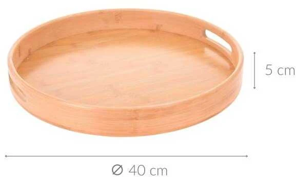 Excellent Houseware Serviravimo padėklas bambukinė su rankenomis 40 cm