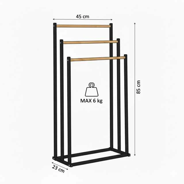 Bathroom Solutions Rankšluosčių kabykla vonios kambariui SERI, 45 x 23 x 85 cm