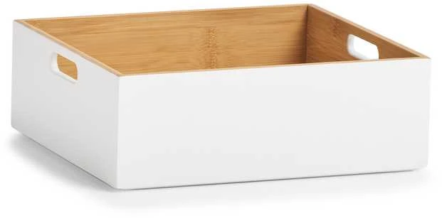 Zeller Bamboo Sandėliavimo dėžutė, bambukinė, balta 30x27x10,5