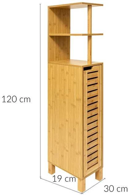 Bamboo Siaura bambukinė vonios spintelė SICELA, 30 x 19 x 120 cm