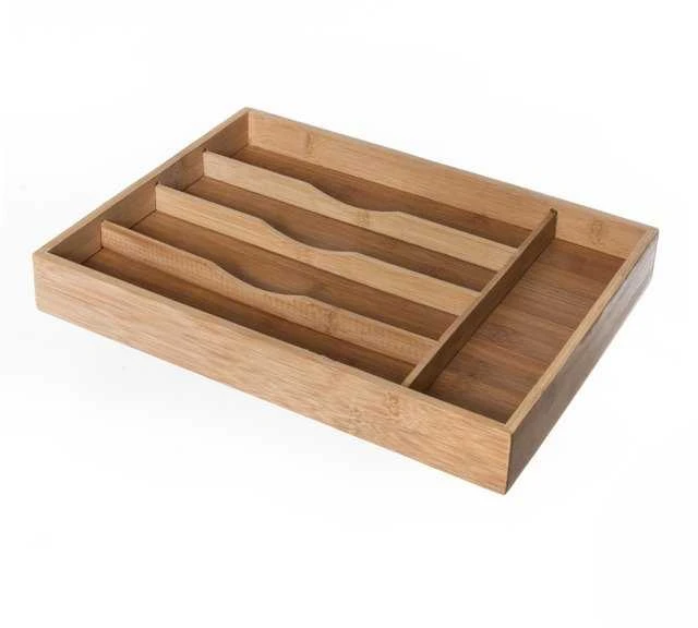 5five Simply Smart Bamboo Stalo įrankių dėžutė, stalčiaus papildymas - 5 skyriai, bambuko medis, 34 x 25 x 4,5 cm