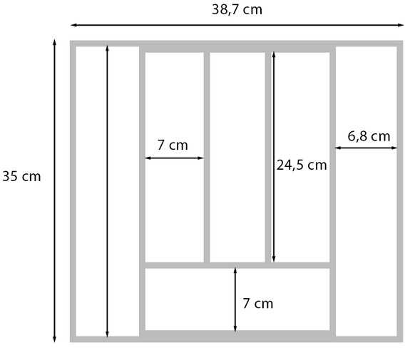 5five Simply Smart Bamboo Stalo įrankių stalčius, bambukinis, 25-39 cm, stumdomas