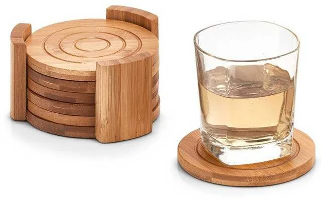 Bamboo Stiklinis stovas, padėklas, 100% bambukas - komplekte 7 elementai, ZELLER