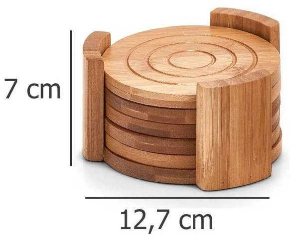Bamboo Stiklinis stovas, padėklas, 100% bambukas - komplekte 7 elementai, ZELLER