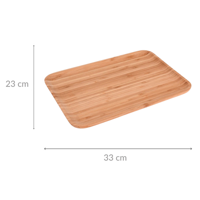 Excellent Houseware Bamboo Vaisių serviravimo padėklas, 33x23 cm, bambukas