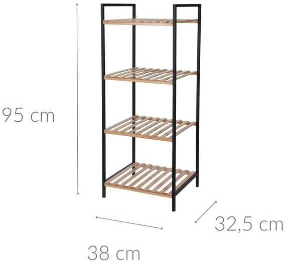 Bathroom Solutions Bamboo Vonios lentyna, 4 lygiai, bambukas, vonios tvarkyklė