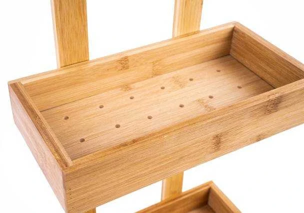 5five Simply Smart Bamboo Vonios lentyna vonios reikmenims, pakabinama, bambukinė dušo lentyna, 2 lygiai