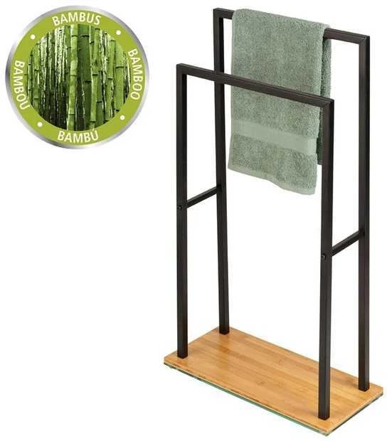 BAMBOO vonios rankšluosčių kabykla, 2 rankenos, su bambuko pagrindu, WENKO