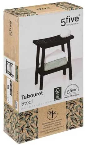 5five Simply Smart BAMBOO vonios taburetė su lentyna priedams