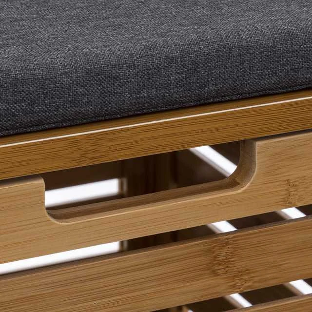 5five Simply Smart BAMBOO vonios taburetė su skalbinių krepšeliu, 2in1