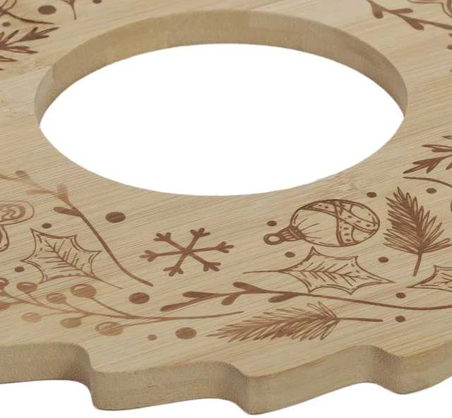 Kinvara Bamboo užkandžių serviravimo padėklas BELLUNE kalėdinis vainikas, Ø 30 cm