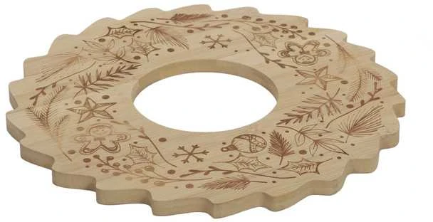 Kinvara Bamboo užkandžių serviravimo padėklas BELLUNE kalėdinis vainikas, Ø 30 cm