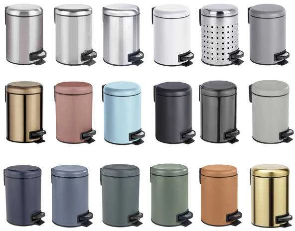 Bathroom Basket LEMAN Matinis pilkas, waste bin, 3 l, WENKO