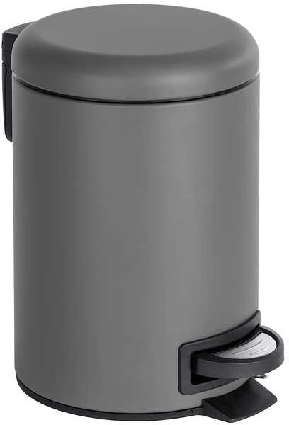 Bathroom Basket LEMAN Matinis pilkas, waste bin, 3 l, WENKO