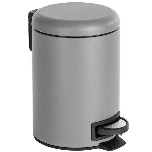 Bathroom Basket LEMAN Matinis pilkas, waste bin, 3 l, WENKO