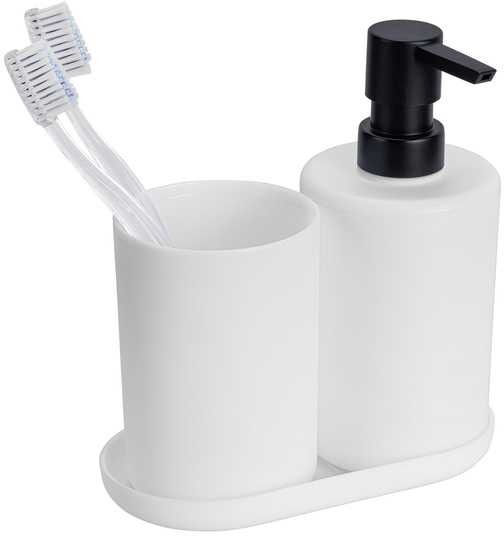 Vonios rinkinys, dozatorius ir dantų šepetėlių stiklinė, FANO, 350 ml