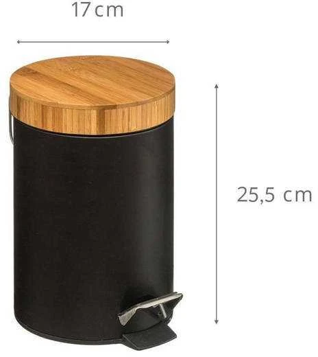 5five Simply Smart Šiukšliadėžė metalinė 3 l D17xH25,5 cm juodos sp. Natureo 5Five 140801N