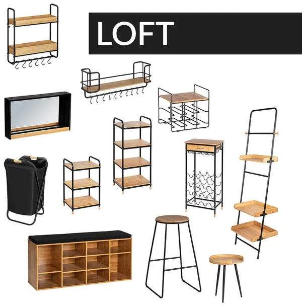 Batams spintelė su audiniu aptraukta sėdyne LOFT, WENKO