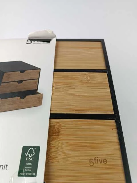 5five Simply Smart Bamboo BAVA smulkmena, bambukas, 3 stalčiai