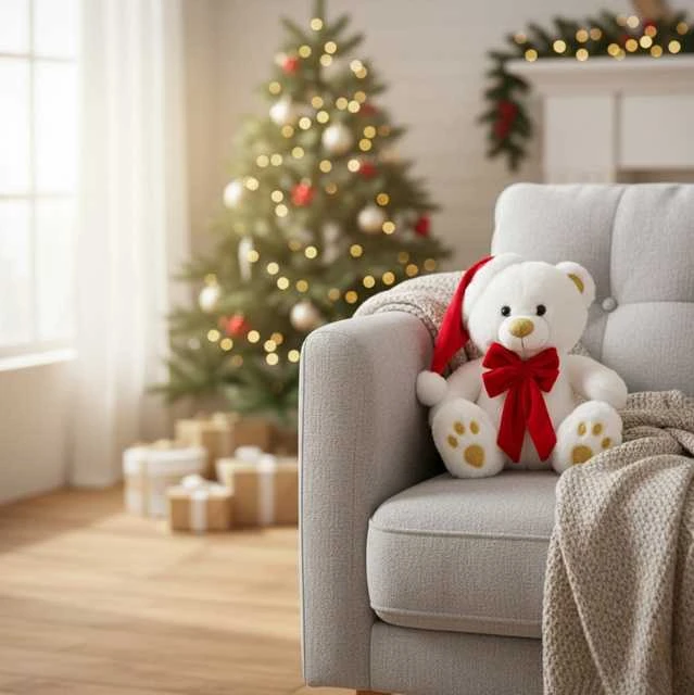 Atmosphera Bear Meškiukas su Kalėdų Senelio kepure, 25 cm