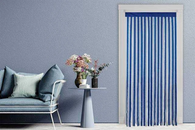 Maximex Mėlyna Užuolaida kambario durims, 90 x 200 cm, balta ir mėlyna