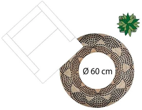 Atmosphera Carpet Apvalus džiuto kilimas, Ø 120 cm, geometrinis raštas