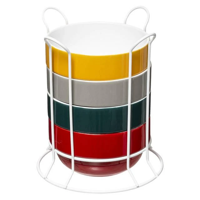5five Simply Smart Keraminiai dubenys, dubenys ant metalinio stovo, 500 ml, rinkinyje 4 vnt
