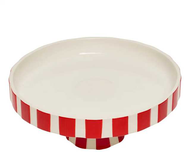 Atmosphera Keraminė šventinė lėkštė, raudona ir balta, Ø 27 cm