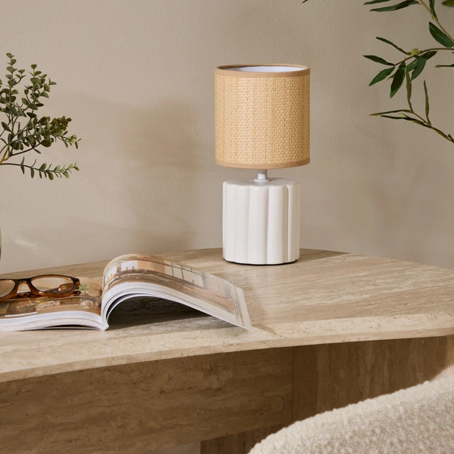 Lamp Keraminė lempa TYLIA, Ø 13 x 26.5 cm, balta
