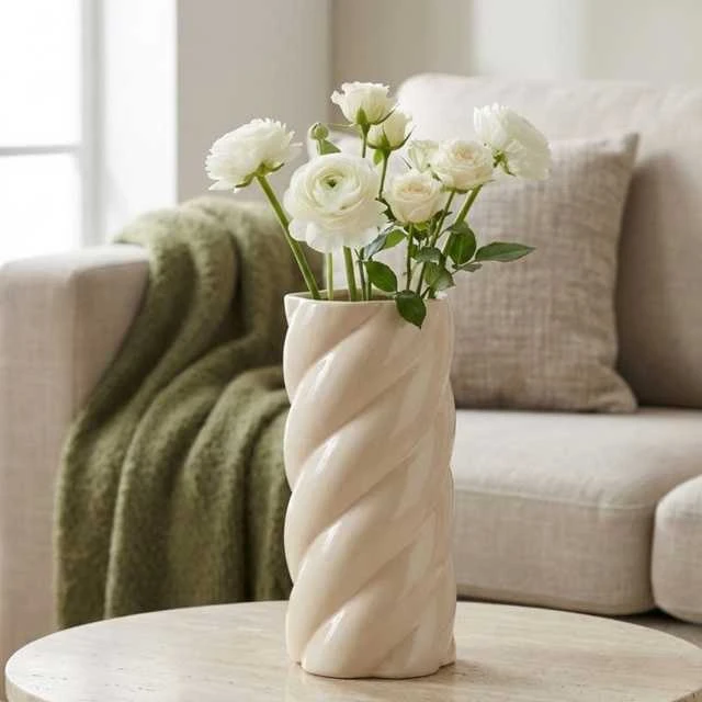 Home Styling Collection Keraminė vaza, Ø 12,5 x 25 cm