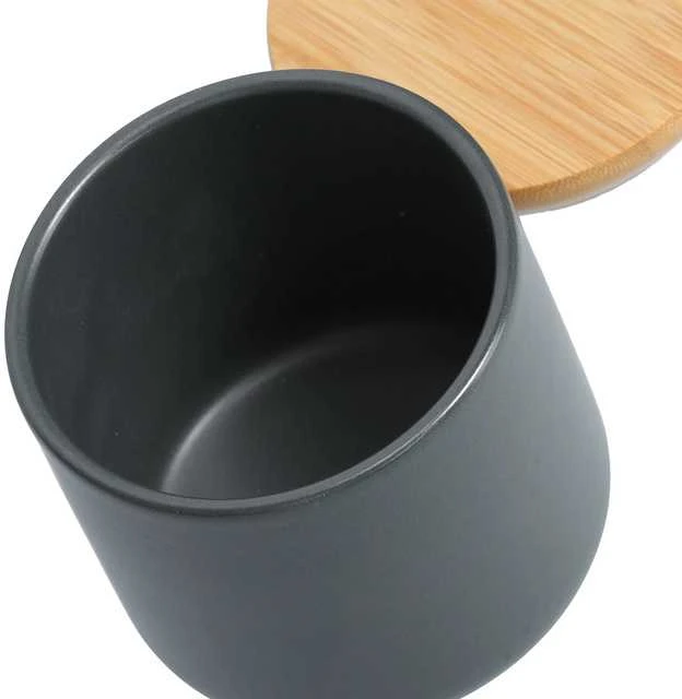 Zeller Zeller, Talpykla su bambukiniu dangteliu, 200 ml, keramika, antracito spalvos