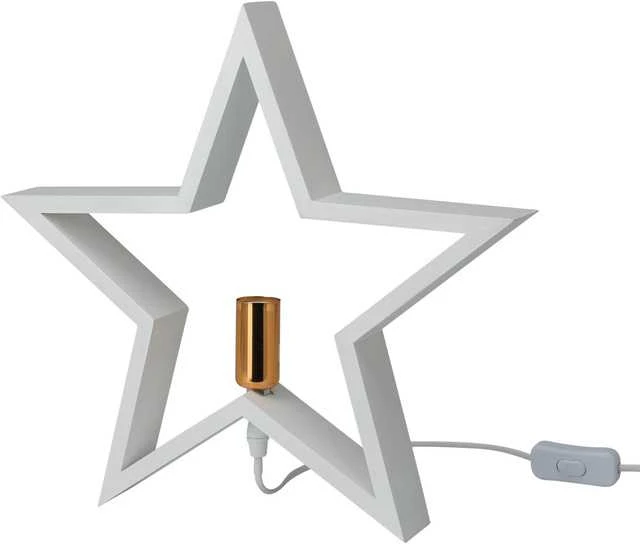 Christmas Decoration Stalinis šviestuvas medinė balta žvaigždė 34,5 cm