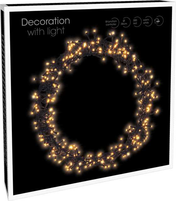 Mondex Home Styling Collection Kalėdinė dekoracija 300 LED, šilta balta, Ø 38 cm