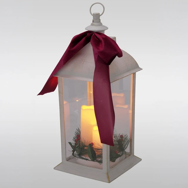 KOOPMAN Affek Design Latarnia lampion adwentowy znicz LED 49CM balta 3 świece