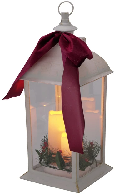 KOOPMAN Affek Design Latarnia lampion adwentowy znicz LED 49CM balta 3 świece