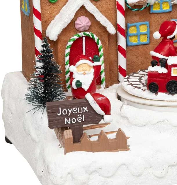 Fééric Lights and Christmas Kalėdinis peizažas, dovanų fabrikas, 23,2 x 24,5 cm, judantis su garsu