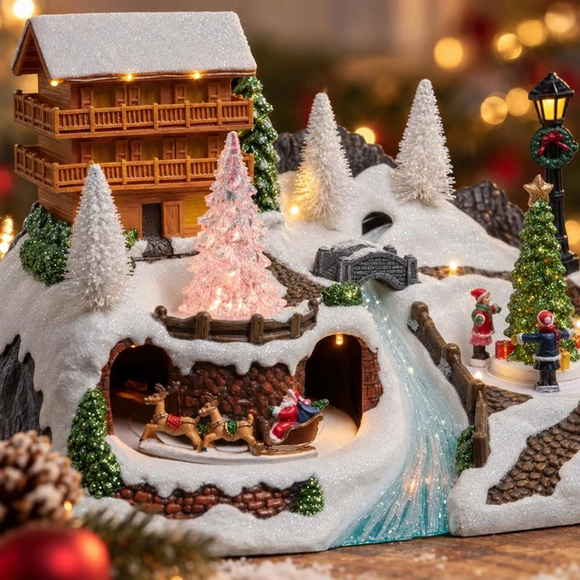 Šventinė dekoracija Fééric Lights and Christmas Kalėdų prakartėlė Namelis, su LED apšvietimu