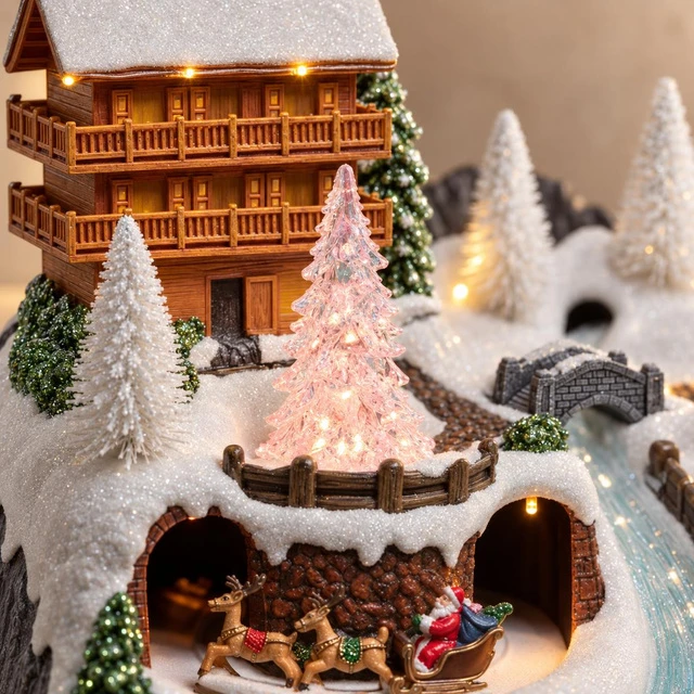 Šventinė dekoracija Fééric Lights and Christmas Kalėdų prakartėlė Namelis, su LED apšvietimu