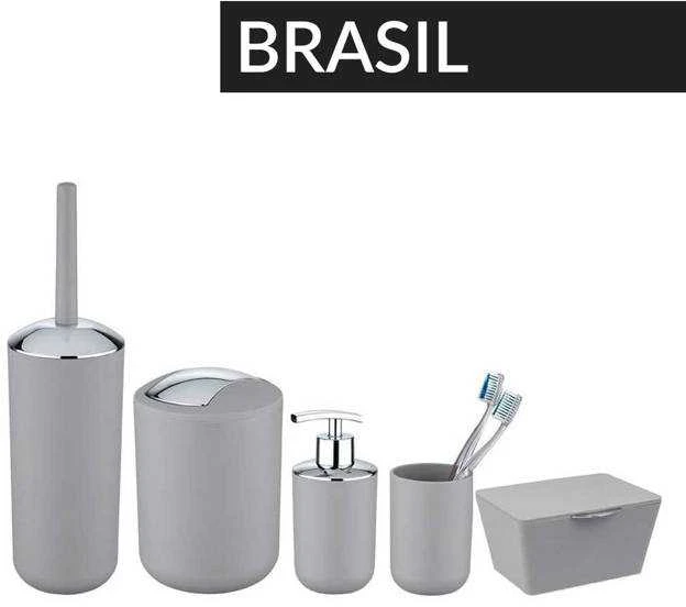 container BRASIL, pilkas + toilet brush, WENKO