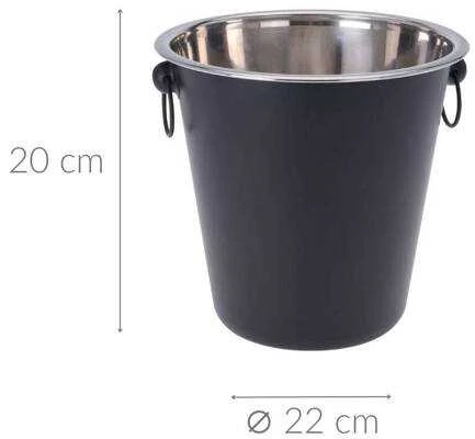 Excellent Houseware Juoda plieno kibiras ledui, butelis šampano, vynas, spiritas ledui