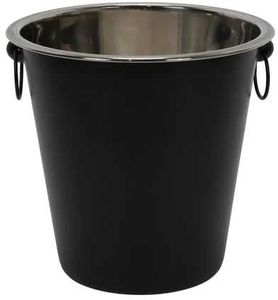 Excellent Houseware Juoda plieno kibiras ledui, butelis šampano, vynas, spiritas ledui