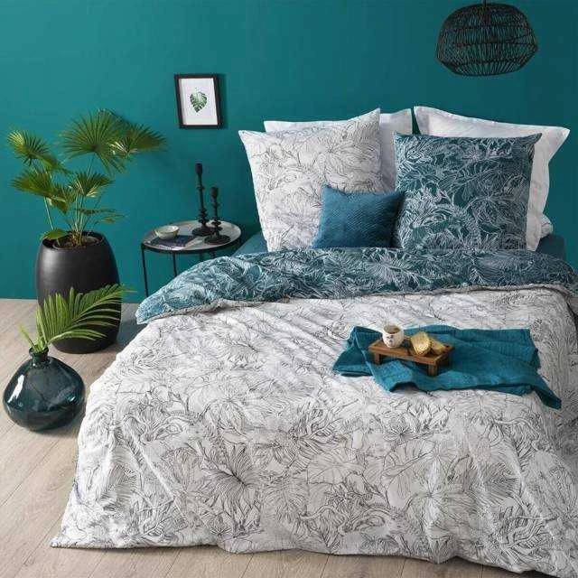 Dekoracja Domu Cotton Dvipusis medvilninis patalynės komplektas dailiu augaliniu raštu, dydis 240 cm x 220 cm