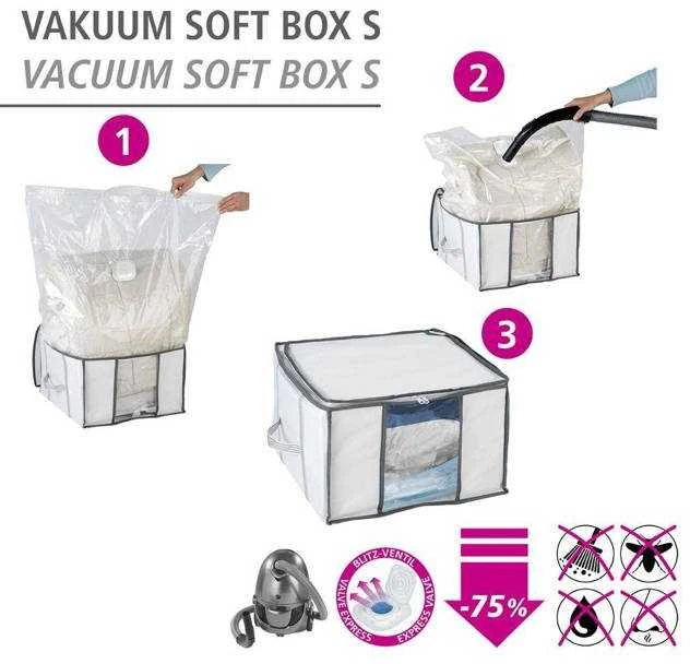 Užvalkalas patalynei, drabužiams SOFT + vakuuminis maišelis, dydis S, WENKO