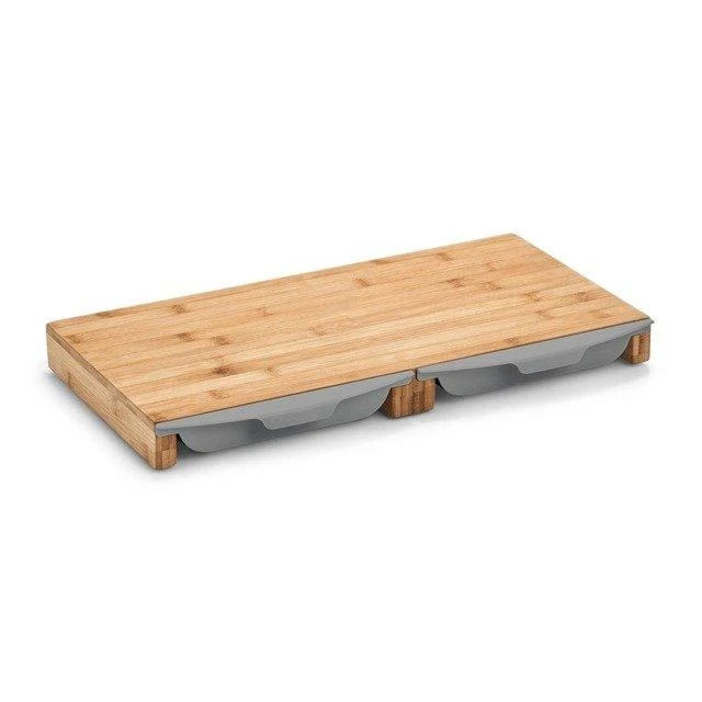 Bamboo Pjaustymo lenta su ištraukiamais padėklais, bambuko virtuvės priedas - 50 x 28,5 x 4,5 cm, ZELLER