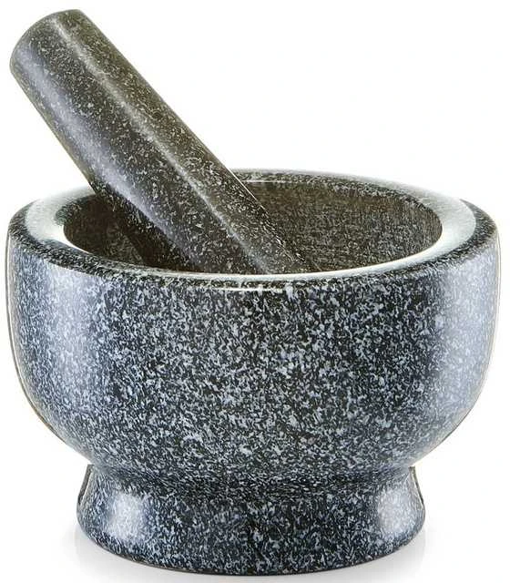 Zeller Present Dark Tamsaus granito spalvos virtuvinis skiedinys GRANIT su grūstuvu, ZELLER