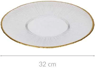 Home Styling Collection Essteller Lėkštė Serviravimo Lėkštė Stiklo Aukso 30 cm