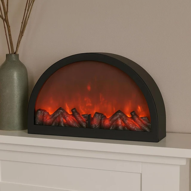 Home Styling Collection Dekoratyvus židinys su liepsnos efektu, maitinimas USB, 41 x 10 x 25 cm