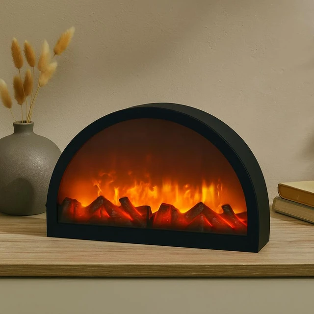 Home Styling Collection Dekoratyvus židinys su liepsnos efektu, maitinimas USB, 41 x 10 x 25 cm